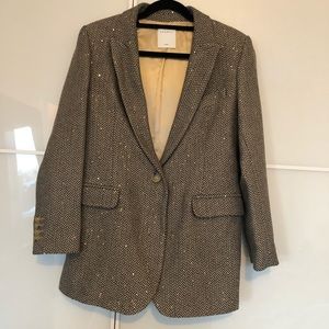 Sandro Paule Herringbone Tweed Blazer
